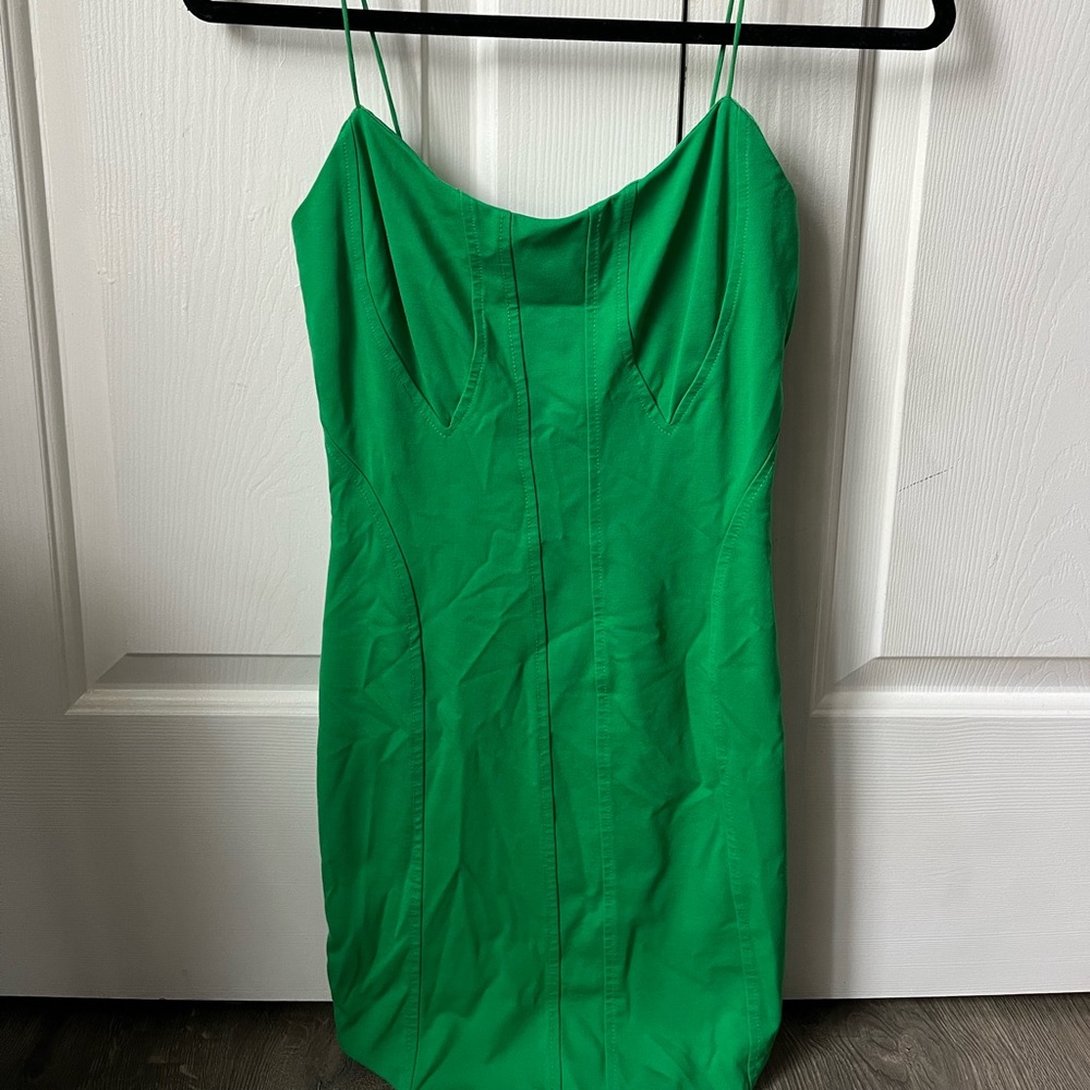 Green bodycon mini dress